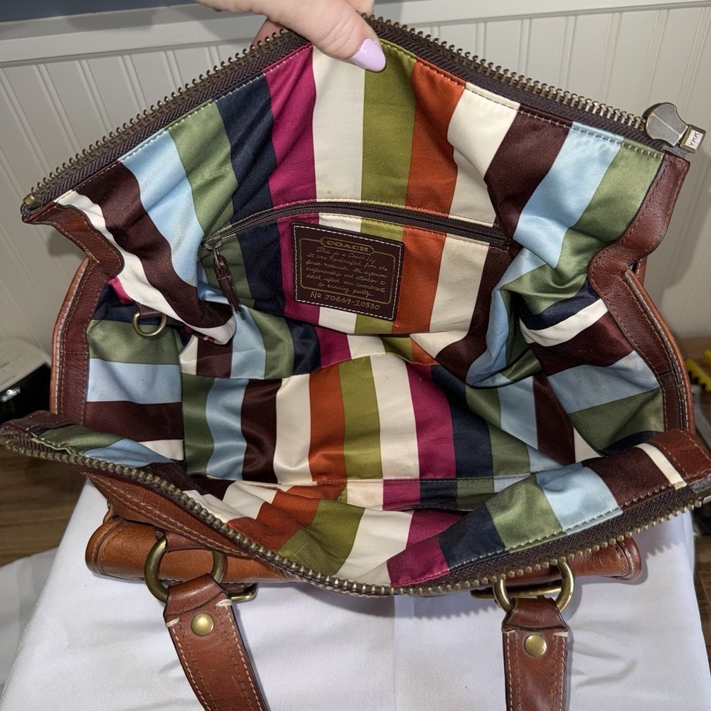 Vtg COACH Mandy Legacy 65th Anniversary Satchel Bag Turnlock Brown Leather Y2K - Picture 13 of 16